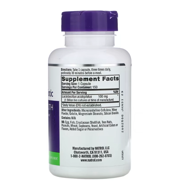 Probiótico Acidófilos 1 Bilhão, 150 Cápsulas, Natrol