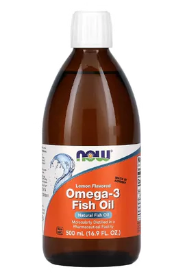 Ômega-3, Óleo de Peixe, Limão, 500ml, Now