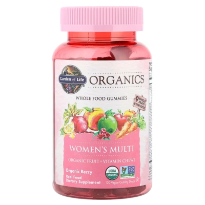 Multivitamínico para Mulheres,  120 Gomas Orgânicas Sabor Frutos Silvestres, Garden of Life 