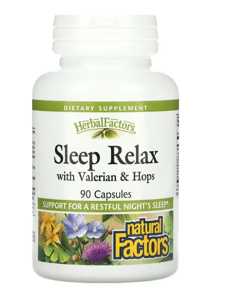 Sleep Relax, Durma e Relaxe com Valeriana e Lúpulo, 90 Cápsulas, Natural Factors