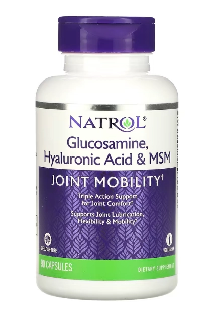 Glucosamina, Ácido Hialurônico e MSM, 90 Cápsulas, Natrol