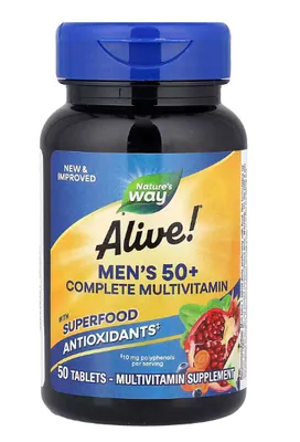 Multivitamínico Completo Alive, para Homens 50+, 50 Comprimidos, Nature's Way