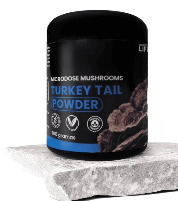 Extrato Puro e Concentrado, Cogumelo Turkey Tail, 100g em Pó, Microdose Life