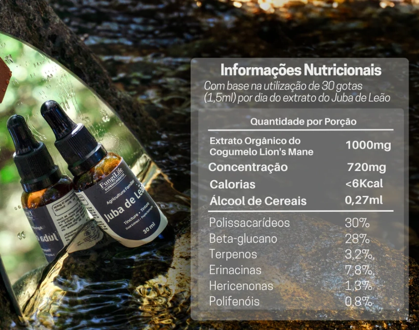 Cogumelo Juba de Leão, 30ml Extrato Líquido, Microdose Life