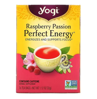 Chá, Perfect Energy, Raspberry Passion, 16 Saquinhos de Chá, 32g, Yogi