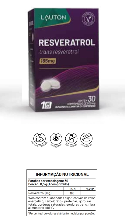 Trans Resveratrol, 165mg, 30 Cápsulas, Lauton Nutrition