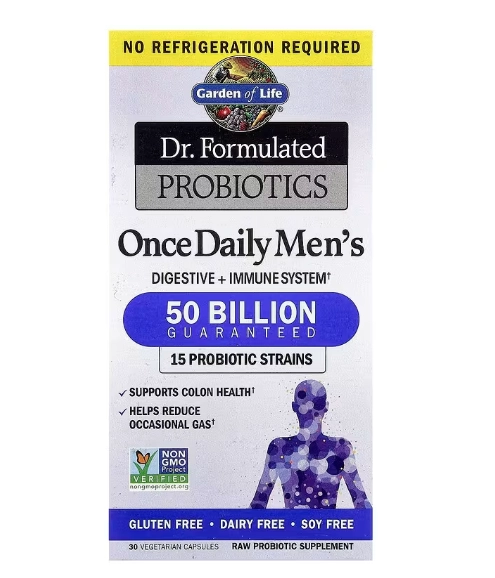 Once Daily Mens, Probióticos Formulados por Médicos, 50 Bilhões CFU, 30 Cápsulas, Garden of Life
