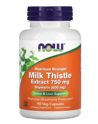 Milk Thistle extract, 750mg, 90 cápsulas, Now