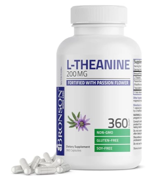 L-Theanine 200mg, 360 Cápsulas, Bronson