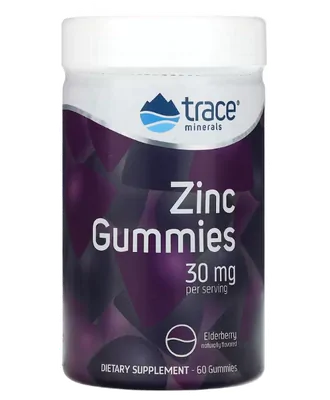 Zinco 30mg, 60 Gomas Sabor Elderberry, Trace Minerals Zinco 30mg, 60 Gomas Sabor Elderberry, Trace Minerals