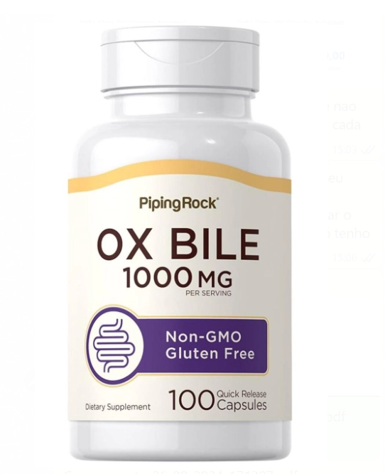 OX-Bile 1000mg, 100 cápsulas, PipingRock
