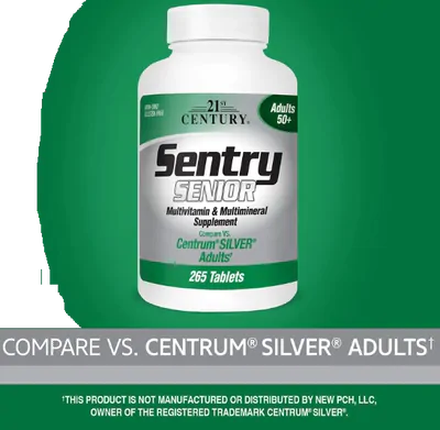 Sentry Senior, multivitamínico e multimineral, 50+ anos, 265 comprimidos, 21st Century