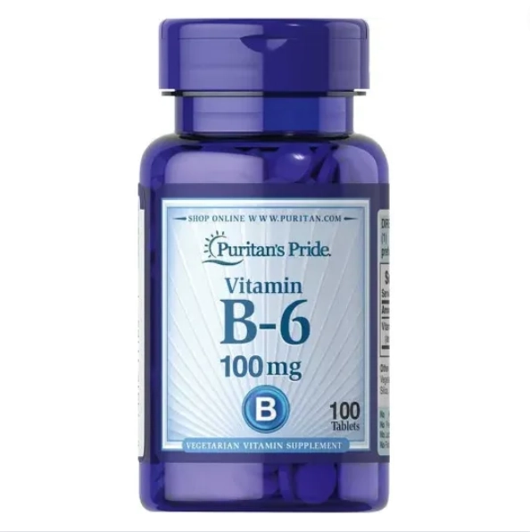 Vitamina B-6, 100mg, 100 Comprimidos, Puritan's Pride