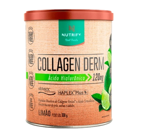 Collagen Derm, Colágeno + Ácido Hialurônico, Sabores, 330g, Nutrify