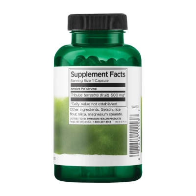 Suplemento de Tribulus Fruit 500mg, Energia e Vitalidade, 90 Cápsulas, Swanson
