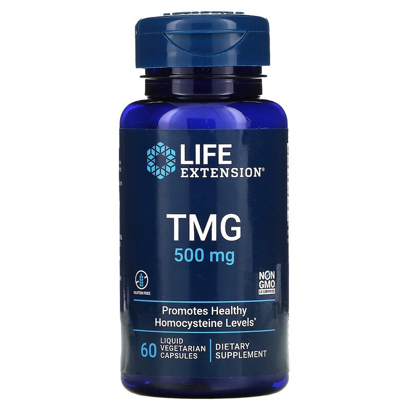 TMG (trimetilglicina ) 500 mg, 60 Cápsulas Vegetarianas Líquidas
