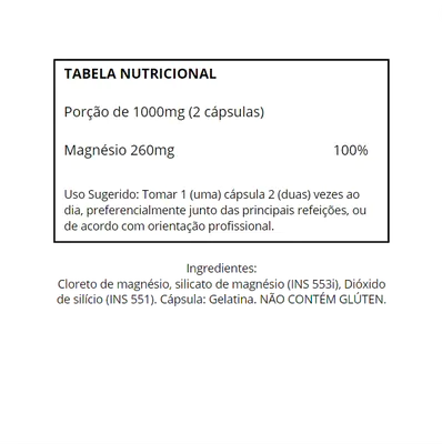 Cloreto de Magnésio PA, 260mg, 90 Cápsulas, Multivita