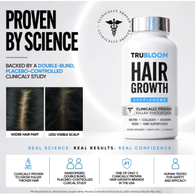 Hair growth, Vitaminas para o Crescimento Capilar, 32 Cápsula, TruBloom