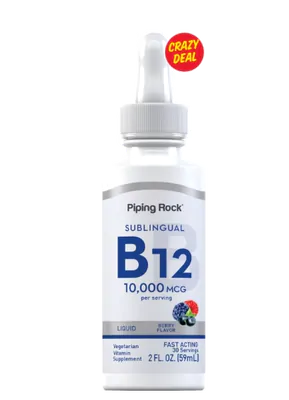 Vitamina B12 Liquida, 10.000 mcg, 59ml, PipingRock