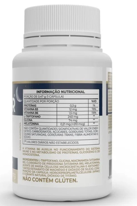 Sleepfor, Melatonina, L-Triptofano e Glicina, 470mg, 60 Cápsulas, Vitafor