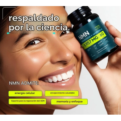 NAD+  8,957mg Lipossomal Com Resveratrol e Urolitina A, 60 Cápsulas, Thinbi