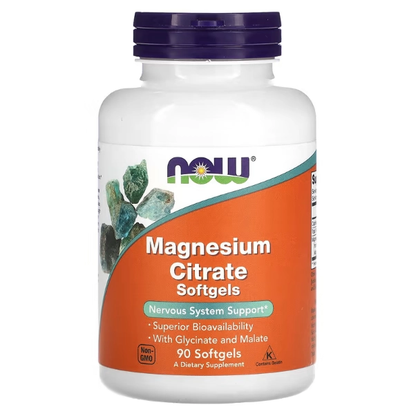 Citrato de Magnésio 400mg, 90 Cápsulas, Now