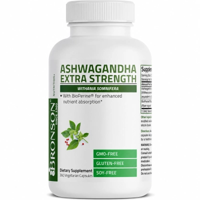 Ashwagandha Extra Strength, 150mg, Cápsulas Opções, Bronson