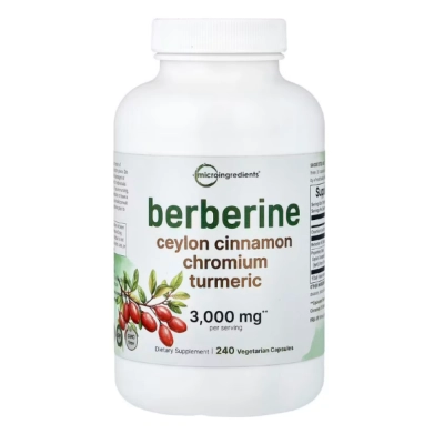 Berberina com Canela do Ceilão, Cromo e Cúrcuma 3000mg, 240 Cápsulas, Micro Ingredients