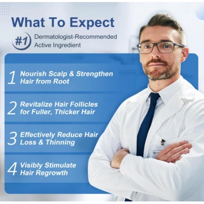 Minoxidil 5% para Crescimento Capilar Masculino e Barba, Kit 4 Meses, 60g Cada, ERYLVEKA