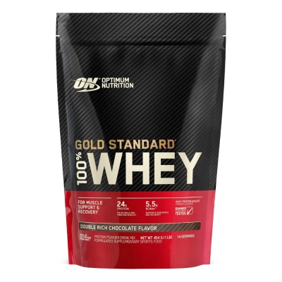 Whey Protein Gold Standard 100%, 454g, Double Rich Chocolate, Optimum Nutrition
