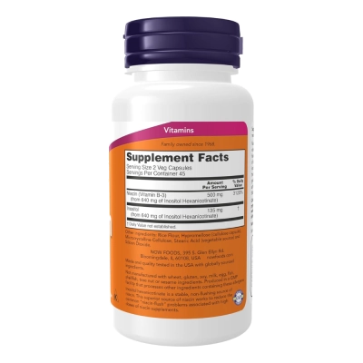  Niacina Flush Free, 250mg, 90 Cápsulas, Now