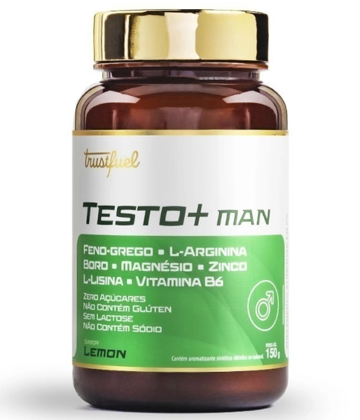 Testo Man, Auxílio na regulação hormonal e vitalidade masculina, 150g Sabor Lemon, Trustfuel