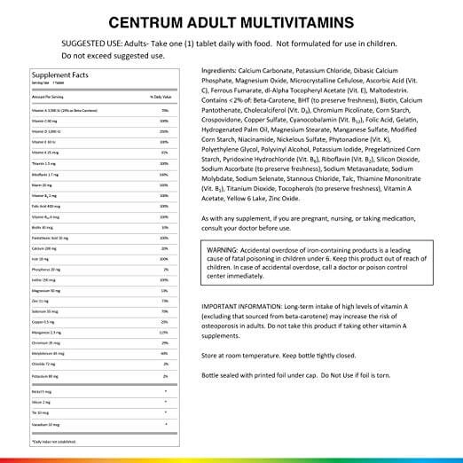 Centrum Adults, 365 comprimidos, Importado