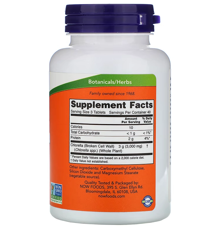 Chlorella, 1.000mg, 120 Comprimidos, Now