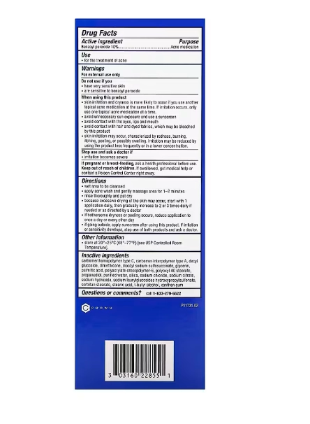 Espuma de limpeza para acne,  10% de peróxido de Benzoíla, 170g, PanOxyl