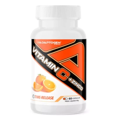 Vitamina C + Zinco 29mg Time Release, 60 Cápsulas, Adaptogen Vitamina C + Zinco 29mg Time Release, 60 Cápsulas, Adaptogen