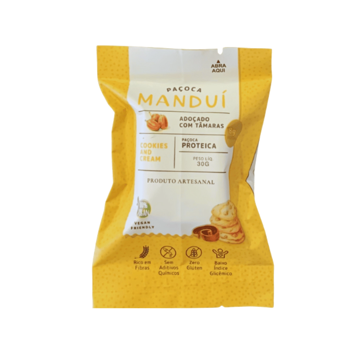 Paçoca Manduí Cookies and Cream Vegana 30g Natural