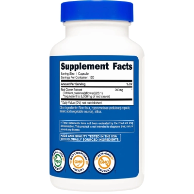Red Clover Blossoms Extract, 5,000mg, 120 Cápsulas, Nutricost