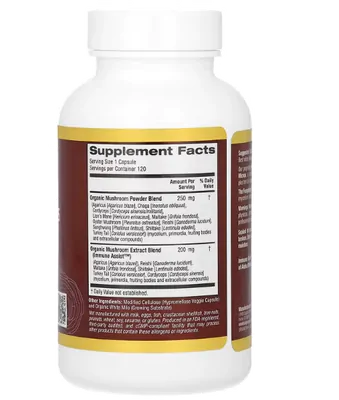 Fungiology, MushRex Plus, Complexo de Cogumelos, 120 Plantcaps, California Gold Nutrition