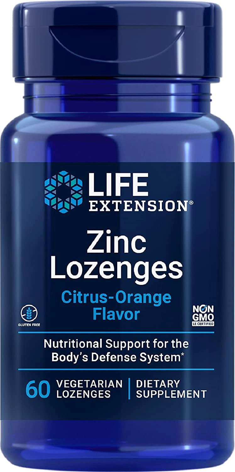Zinc Lozenges 18.75mg  (Laranja Cítrica) 60 Pastilhas, Life Extension