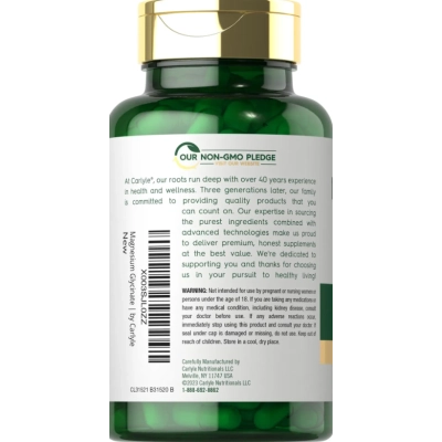 Complexo de Glicinato de Magnésio com Ashwagandha, 2740mg, 120 Cápsulas, Carlyle