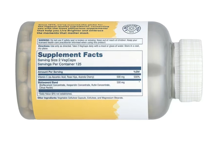 Vitamina C e Bioflavonoides, 250 VegCaps, Solaray