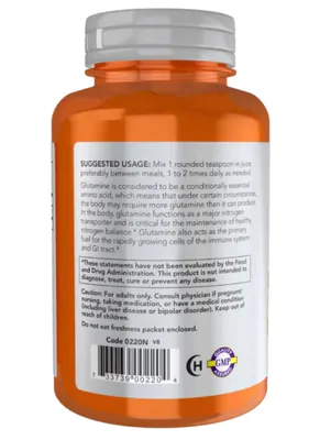 L-Glutamina em Pó, 5.000mg, 170g, Now