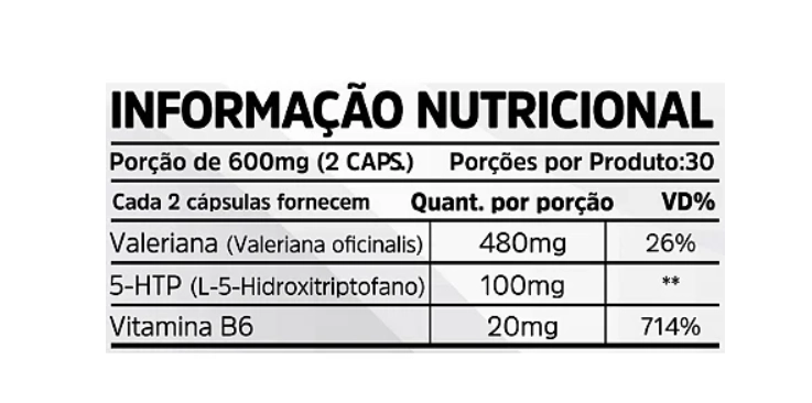 5-HTP, 600mg, 60 Cápsulas, Nutrivitalle