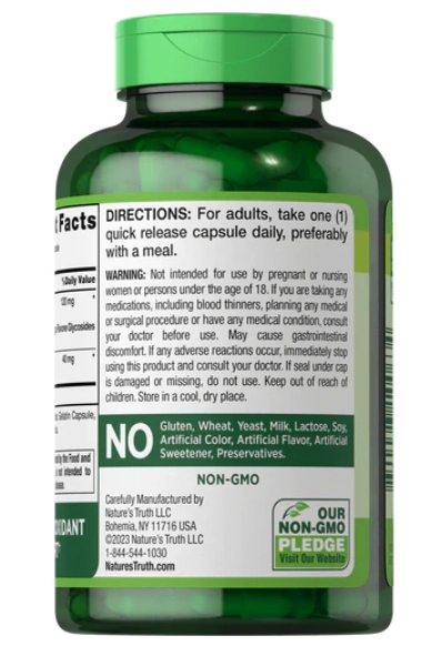 Ginkgo Biloba, 120mg, com Bacopa, 200 cápsulas, Nature's Truth