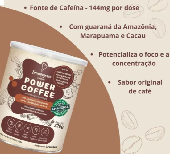 Bebida Energética, Powercoffee, 220g, Terramazonia