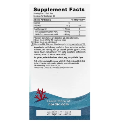 Ultimate Omega Teen, Óleo de Peixe 12+ anos, 60 Mini Cápsulas Sabor Morango, Nordic Naturals