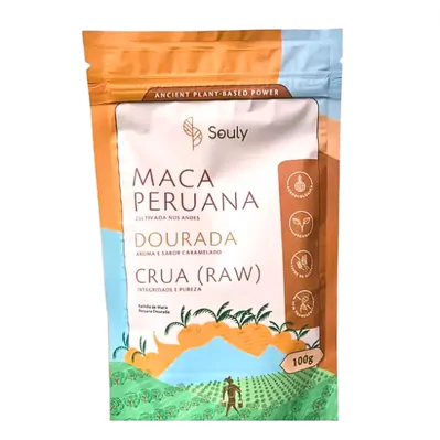 Maca Dourada em Pó (Crua), 100g, Souly