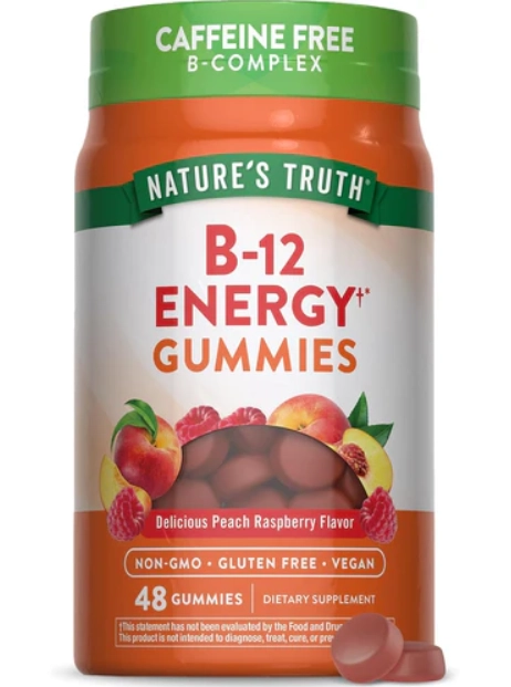 Energia B-12, Com vitaminas B, L-Carnitina e Ashwagandha, 48 gomas, Nature's Truth