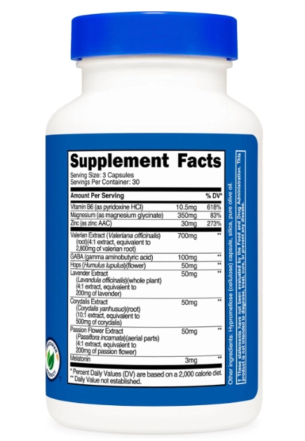 Sleep Aid Complex 1330mg, 90 Cápsulas, Nutricost